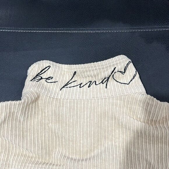 Crop Ivory Corduroy Jacket Living My Best Style X Pink Lily trendy slouchy Sz L - Picture 6 of 9